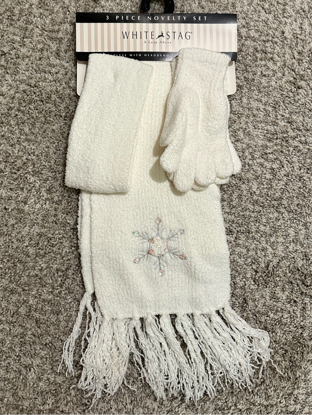 NWT White Stag Cream Knit Winter Accessories Set